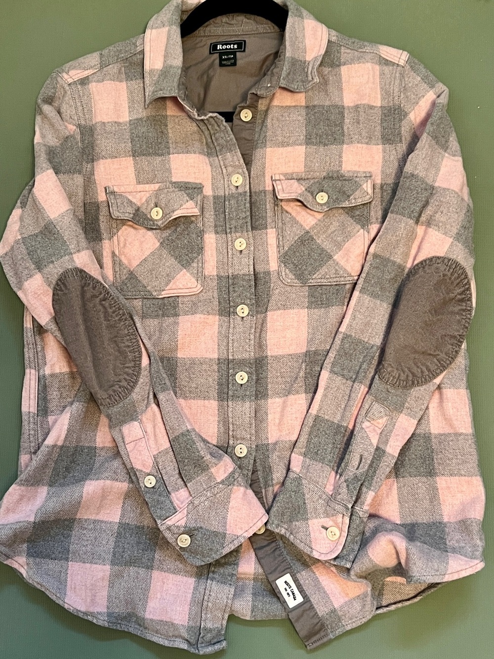 Roots Pink and Gray Plaid Button-Down Shirt